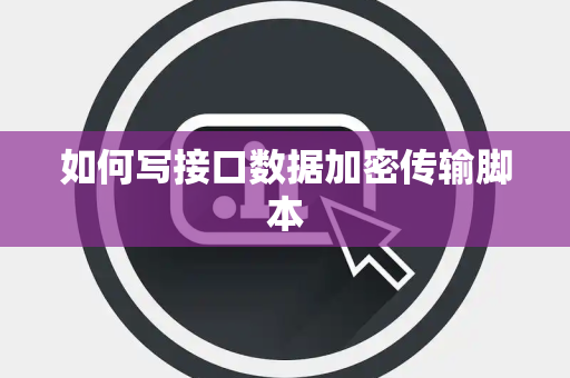 如何写接口数据加密传输脚本 如何写接口数据加密传输脚本