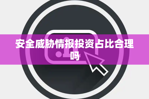安全威胁情报投资占比合理吗