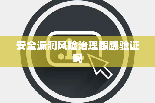 安全漏洞风险治理跟踪验证吗
