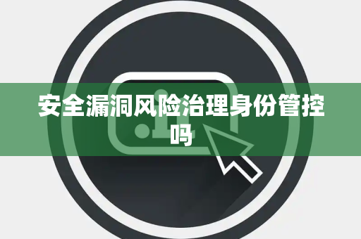 安全漏洞风险治理身份管控吗