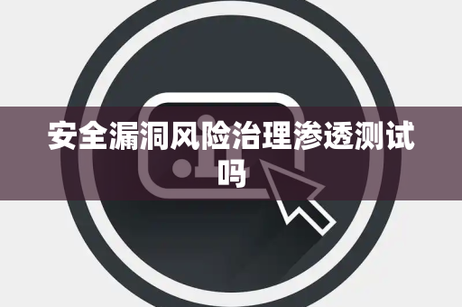 安全漏洞风险治理渗透测试吗