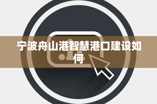 宁波舟山港智慧港口建设如何