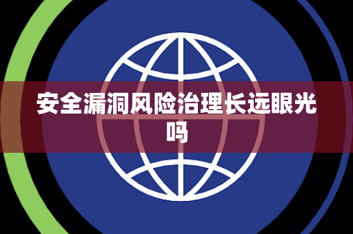 安全漏洞风险治理长远眼光吗 安全漏洞风险治理长远眼光吗