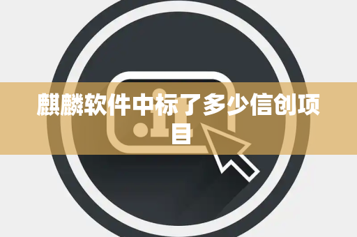 麒麟软件中标了多少信创项目