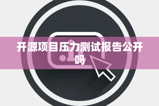 开源项目压力测试报告公开吗