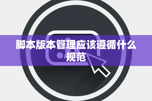 脚本版本管理应该遵循什么规范
