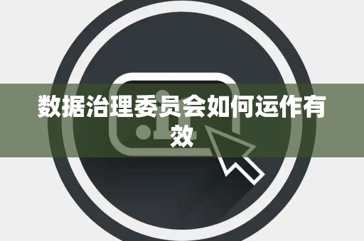 数据治理委员会如何运作有效