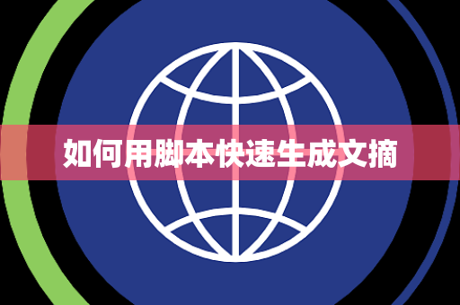 如何用脚本快速生成文摘