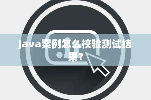 Java案例怎么校验测试结果？
