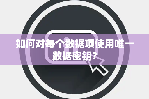 如何对每个数据项使用唯一数据密钥? 如何对每个数据项使用唯一数据密钥?