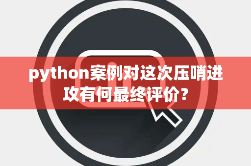 python案例对这次压哨进攻有何最终评价？