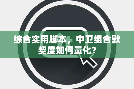综合实用脚本，中卫组合默契度如何量化？
