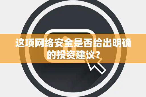 这项网络安全是否给出明确的投资建议？