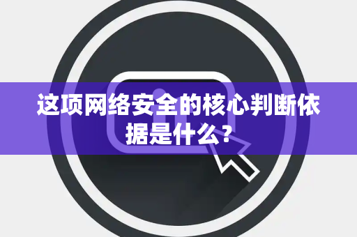 这项网络安全的核心判断依据是什么？
