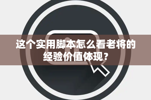 这个实用脚本怎么看老将的经验价值体现？