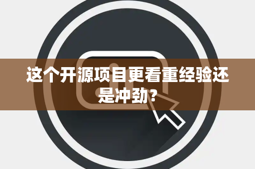 这个开源项目更看重经验还是冲劲？