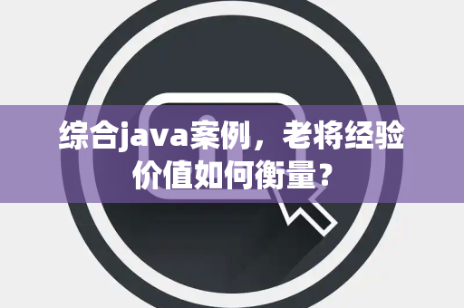 综合java案例，老将经验价值如何衡量？