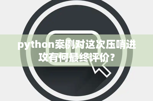 python案例对这次压哨进攻有何最终评价？
