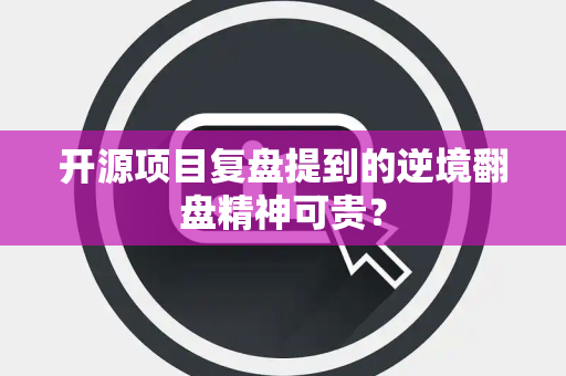 开源项目复盘提到的逆境翻盘精神可贵？