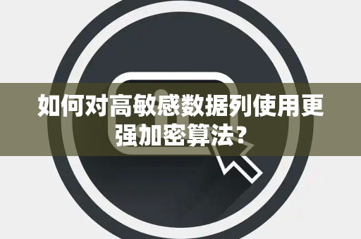 如何对高敏感数据列使用更强加密算法? 如何对高敏感数据列使用更强加密算法?