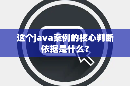 这个java案例的核心判断依据是什么？