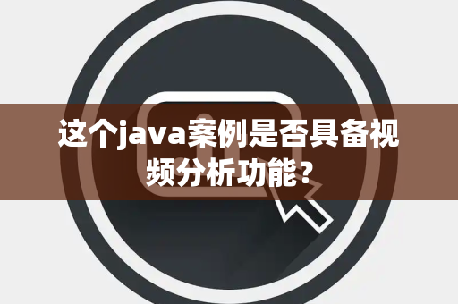 这个java案例是否具备视频分析功能？