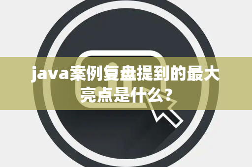 java案例复盘提到的最大亮点是什么？