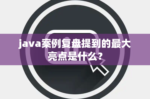 java案例复盘提到的最大亮点是什么？