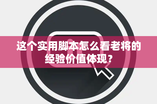 这个实用脚本怎么看老将的经验价值体现？