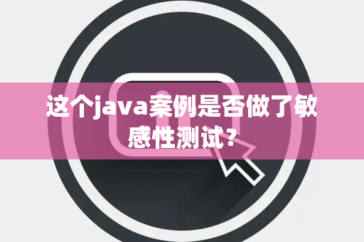 这个java案例是否做了敏感性测试？