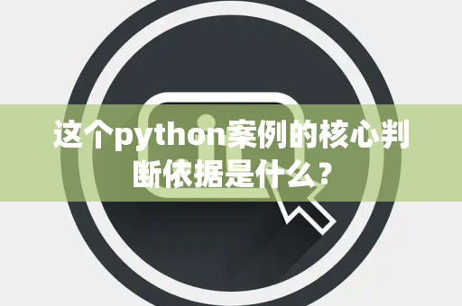 这个python案例的核心判断依据是什么？