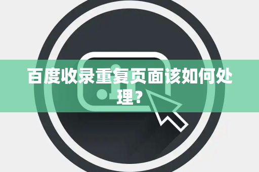 百度收录重复页面该如何处理？