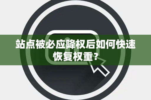 站点被必应降权后如何快速恢复权重？